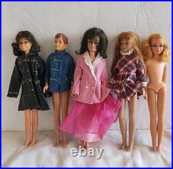 Vintage Skipper Barbie Dolls, Japan 1963 Lot Of 5 Rare Find 9 In