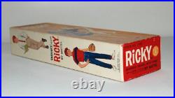 Vintage Skipper Friend Ricky Doll With Box Wrist Tag Stand Ss And Sandals