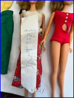 Vintage Stacey 1968 RedBathing Suit Twist n Turn Style & 1966 Japan Barbie Lot