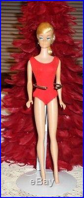 Vintage Swirl Ponytail Barbie Doll Lemon BlondeNude'64-'65Shiny HairJapan