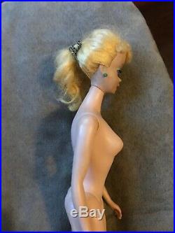 Vintage TM Blonde Ponytail Barbie MCMLVIII Curly Hair Japan Stamped on 1 Foot
