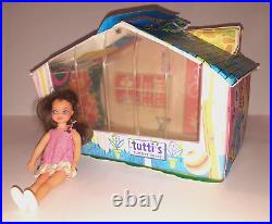 Vintage TUTTI Doll Summer House Playset Case Mattel Barbie Sister Dress Shoes