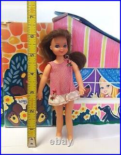 Vintage TUTTI Doll Summer House Playset Case Mattel Barbie Sister Dress Shoes