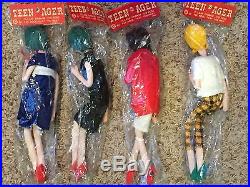 Vintage Teenager Handmade in Japan Pose Dolls 1950's 12 Set of 4 New Old Stock