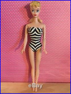Vintage Tm #3 Blonde Ponytail Barbie Doll Japan Rare Blue Eyeliner Zebra Ss