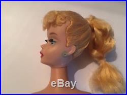 Vintage Tm #3 Blonde Ponytail Barbie Doll Japan Rare Blue Eyeliner Zebra Ss