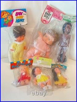 Vintage Toy Baby Dolls Assorted Lot of 6 Hong Kong, Japan 1960's New Old Stock