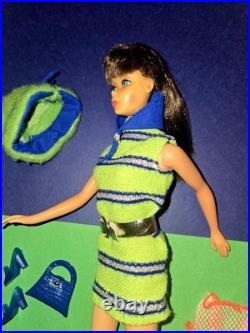 Vintage Twist N Turn Barbie In Complete Vintage Now Knit Outfit, HTF Hat- Scarf