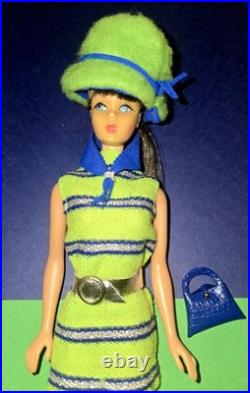 Vintage Twist N Turn Barbie In Complete Vintage Now Knit Outfit, HTF Hat- Scarf