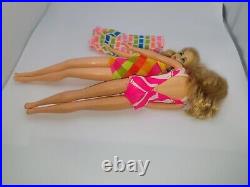 Vintage Twist N Turn Marlo Flip Live Action Barbie Dolls Platinum With Swimsuits