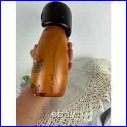 Vintage Usaburo Kokeshi Doll Japanese Hand-Painted Wood Signed