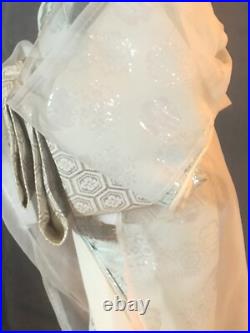 Vintage Vietnam Era Japanese Art Geisha Hand Made Fabric Cloth Doll In Glass 17