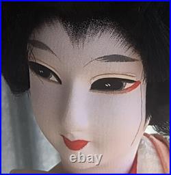 Vintage Vietnam Era Japanese Art Geisha Hand Made Fabric Cloth Doll In Glass 17