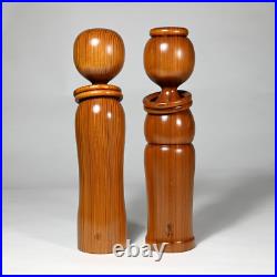 Vintage Yakusugi Sosaku Kokeshi Pair, Japan 11 (482) Vintage Yakusugi Sosaku Kokeshi Pair, Japan 11 (482)
