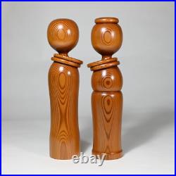 Vintage Yakusugi Sosaku Kokeshi Pair, Japan 11 (482) Vintage Yakusugi Sosaku Kokeshi Pair, Japan 11 (482)