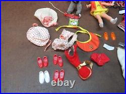 Vintage barbie tutti doll with dog dresses shoes Japan Pink Play case 1960's