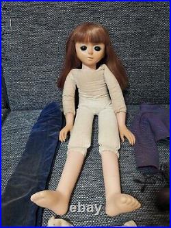 Vintage big eye baby girl sekiguchi japan doll plush