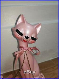 Vintage ceramic kitsch kitty pink cat japan doll 9
