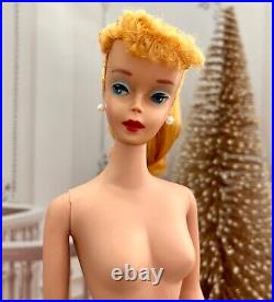 Vintage golden blonde ponytail Barbie #4 by Mattel release date 1960 BEAUTIFUL