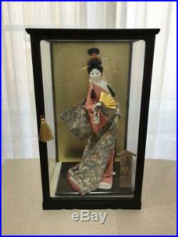 Vintage japanese doll kimono Geisha beautiful Figure Kyoto Japan antique case