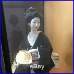 Vintage japanese doll kimono Geisha beautiful hair Japanese Maiko Figure 14.1in