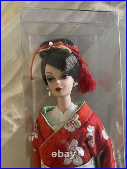 Vintage raven black hair SIlkstone brown eye Barbie in Japanese Kimono Obi LOT