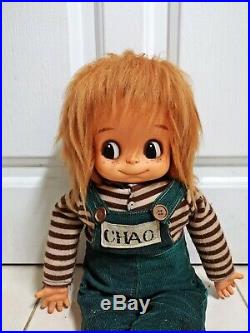 Vintage rubber face big eye CHAO japan doll 28