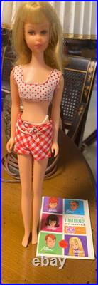 Vtg 1140 Francie Barbie Doll Straight Leg Original Swimsuit Blonde JAPAN