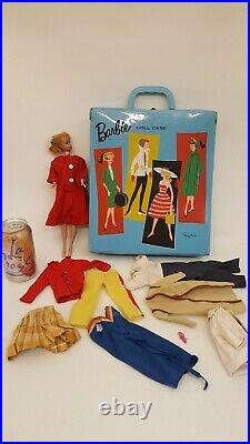 Vtg 1958 Barbie doll Japan + 1961 Ponytail case + clothes