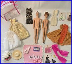 Vtg 1960's Titan Bubble Cut Barbie #850 Ken #750 Dinner at Eight and Accessories