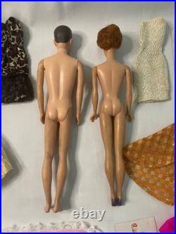 Vtg 1960's Titan Bubble Cut Barbie #850 Ken #750 Dinner at Eight and Accessories