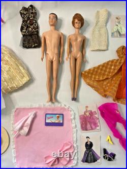 Vtg 1960's Titan Bubble Cut Barbie #850 Ken #750 Dinner at Eight and Accessories