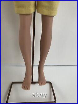 Vtg 1961 Mattel Ken Doll Blonde withOriginal Pedestal & Sport ShortS Outfit Barbie