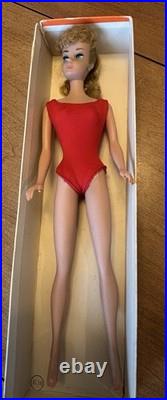 Vtg 1962 Mattel Ponytail Midge 1958 Barbie Blonde Doll Japan Foot, box & clothes
