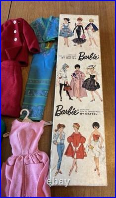 Vtg 1962 Mattel Ponytail Midge 1958 Barbie Blonde Doll Japan Foot, box & clothes