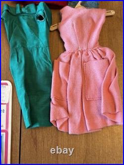Vtg 1962 Mattel Ponytail Midge 1958 Barbie Blonde Doll Japan Foot, box & clothes