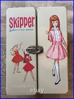 Vtg 1963 Mattel Barbie's Little Sis, SKIPPER! Org. Carrying Case, Clothing accs