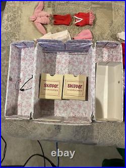Vtg 1963 Mattel Barbie's Little Sis, SKIPPER! Org. Carrying Case, Clothing accs