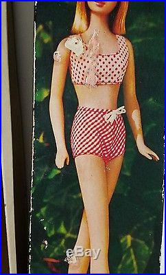 Vtg 1965 BARBIE STRAIGHT LEG FRANCIE Ash Blonde Original Swimsuit & Box Japan