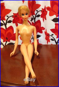 Vtg 1966/71 Barbie Doll Japan Mattel Blonde Hole Feet Twist and Turn Nail Polish