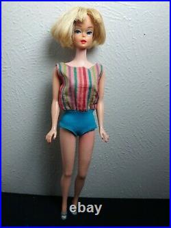 Vtg American Girl Barbie high color long blonde hair doll original outfit shoes