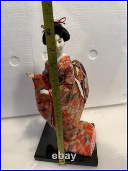 Vtg Asian Japanese Geisha Doll Figure Statue Display Kimono