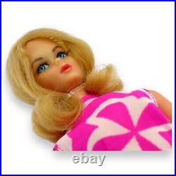 Vtg Barbie 1970 Twist Turn TNT Blonde Marlo Flip Doll Pink Swimsuit #1160 Mattel