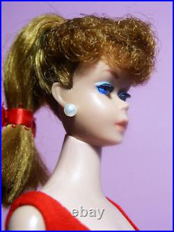 Vtg Barbie Ponytail #6 S/LTitian Hair Curly Bangs OSS Red Mules Mod# 850 ExcCond