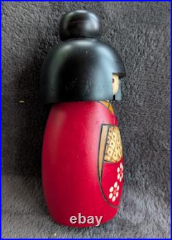 Vtg Creative Kokeshi Kazuo Taka Mizawa Oval Body Round Dot Eyes Signed Orig Box
