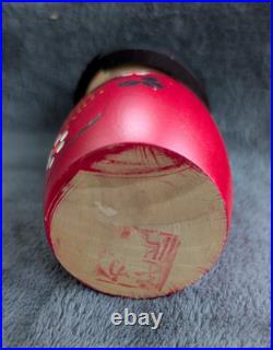 Vtg Creative Kokeshi Kazuo Taka Mizawa Oval Body Round Dot Eyes Signed Orig Box