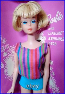 Vtg Gorgeous Pale Blonde American Girl Barbie Doll Original Box Swimsuit + Shoes