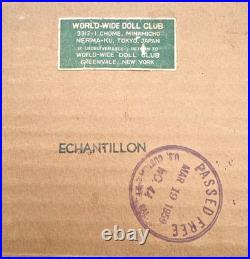 Vtg. Japanese Geisha Doll In The Original Mailing Box And Slip From Tokyo 1959