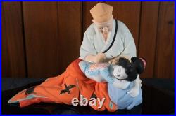 Vtg Japanese Hakata Doll by Araki Tattoo Artist Geisha Girl Figurine Glass Base
