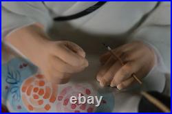 Vtg Japanese Hakata Doll by Araki Tattoo Artist Geisha Girl Figurine Glass Base